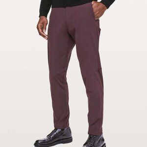 Lululemon Men Commission Pants Slim Warpstreme Black Plum M5439S Casual Travel
